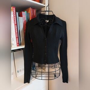 Aerie Black Cardigan Top